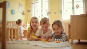 Enfants jouant dans une crèche accueillante à Évreux