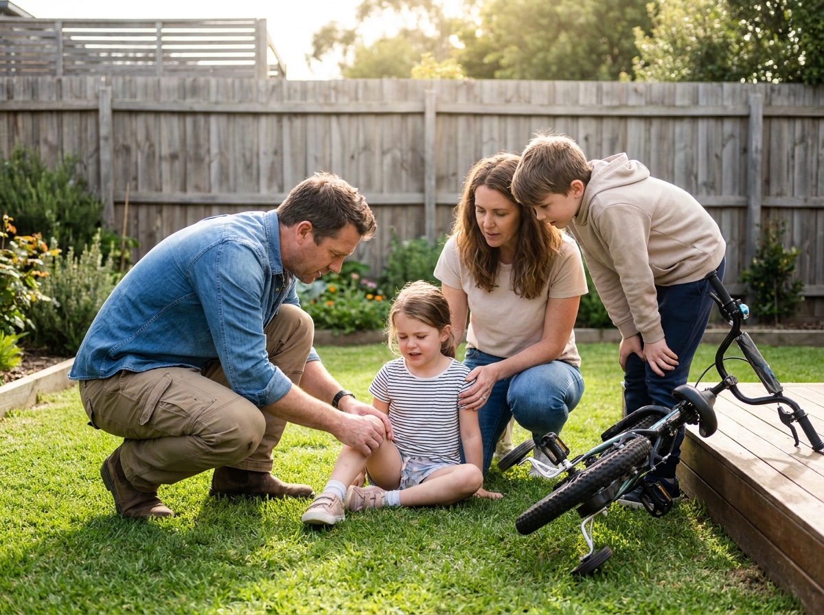 Famille dans le jardin illustrant la protection offerte par une assurance accident de la vie