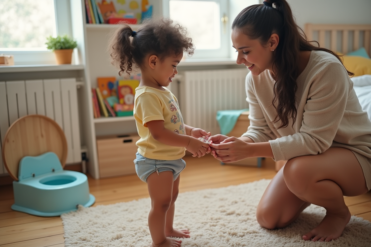 Fille de quatre ans souriante avec parent lors de l